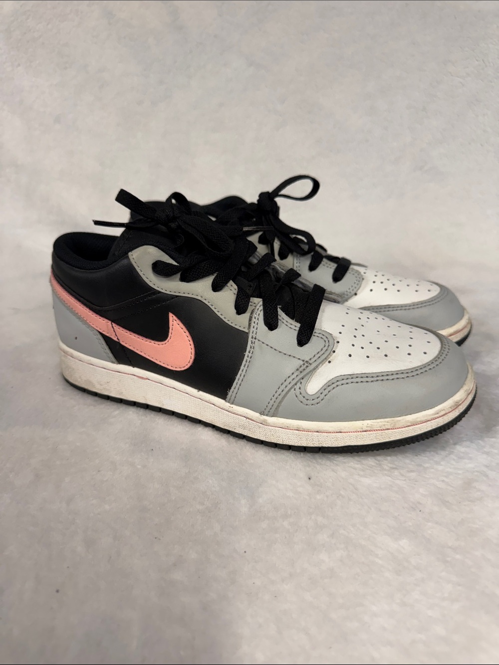 Nike Kids Low-Top Air Jordan’s  in Black, Gray & Pink